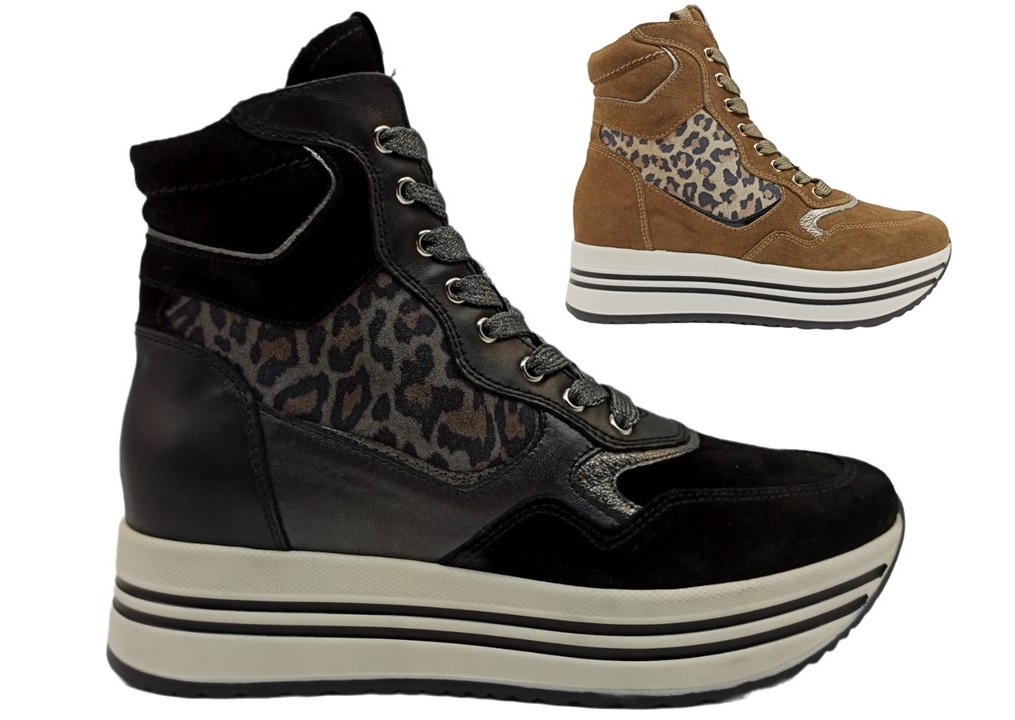 Scarpe da donna Nero Giardini I205281D I205282D sneakers alte platform casu
