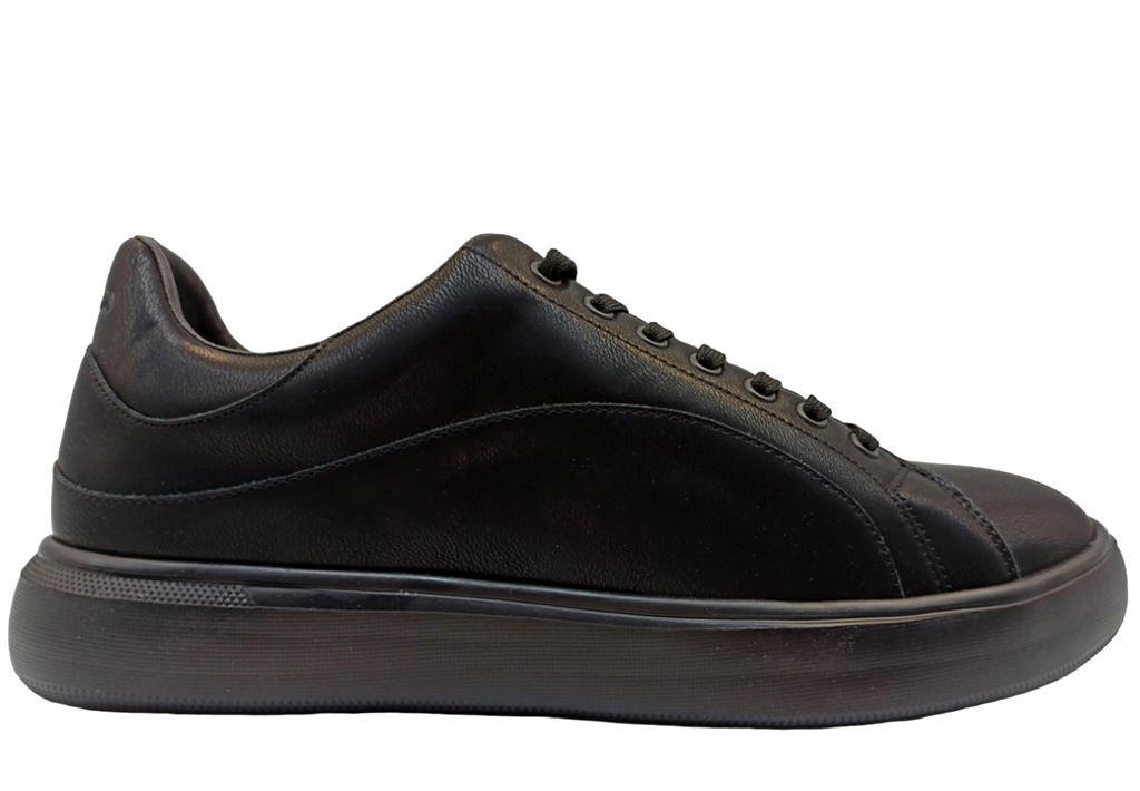 Scarpe da uomo Trussardi 77A00537 sneakers platform casual comode basse ner