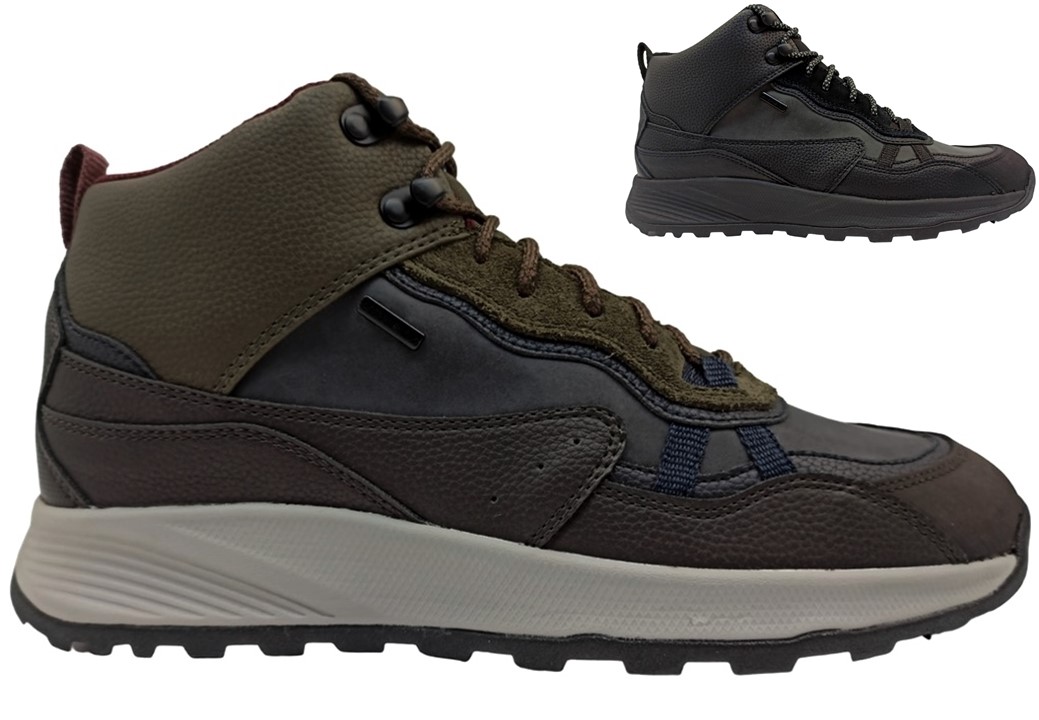 Scarponcini da uomo Geox U36EZA scarpe sneakers alte traspiranti in pelle comode