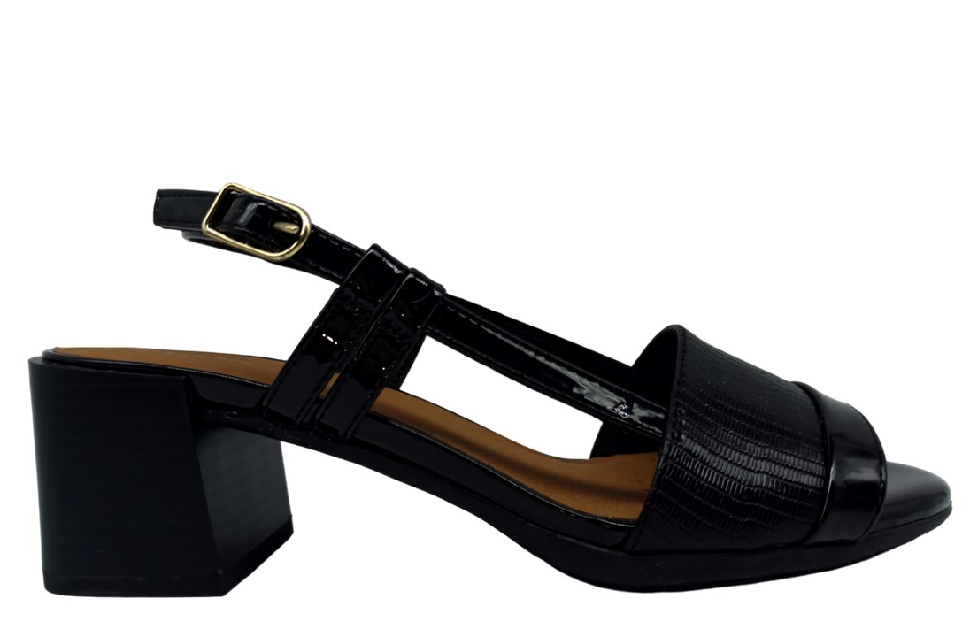 Sandali scarpe da donna con tacco basso Geox D45RLA casual eleganti pelle n