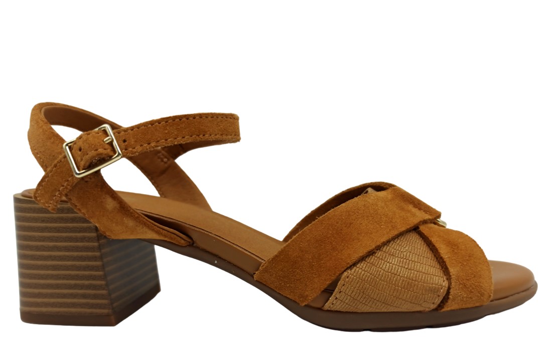 Sandali scarpe da per donna con tacco basso Geox D45RLB casual eleganti pel