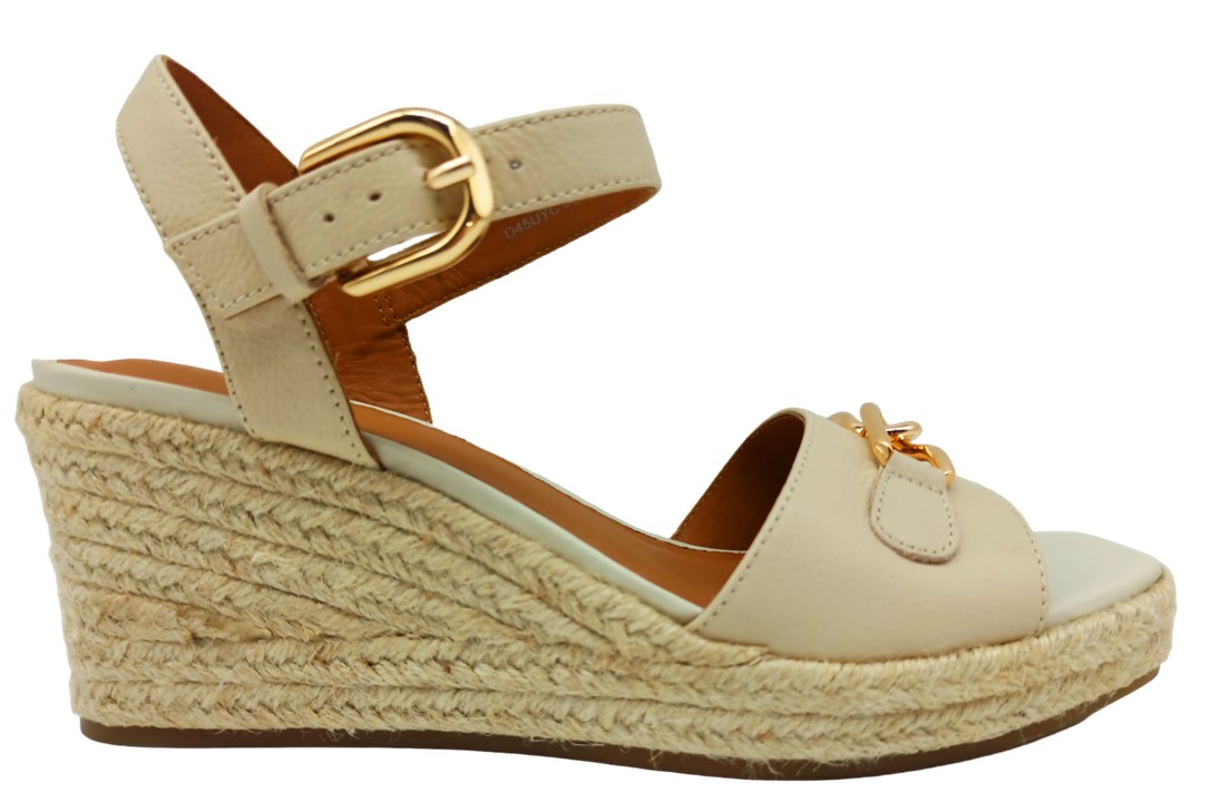 Sandali da donna con zeppa media e plateau Geox D45UYC scarpe casual pelle