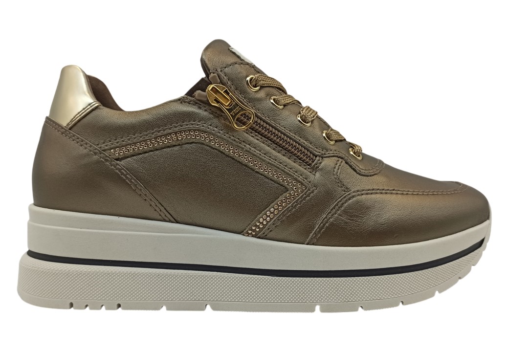 Scarpe da donna Nero Giardini I411556D sneakers platform casual in pelle br