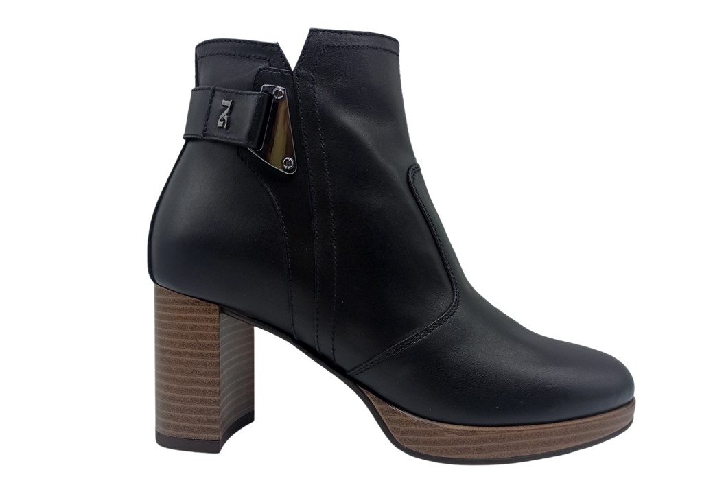 Tronchetto da donna Nero Giardini I411220D stivaletti tacco medio plateau n