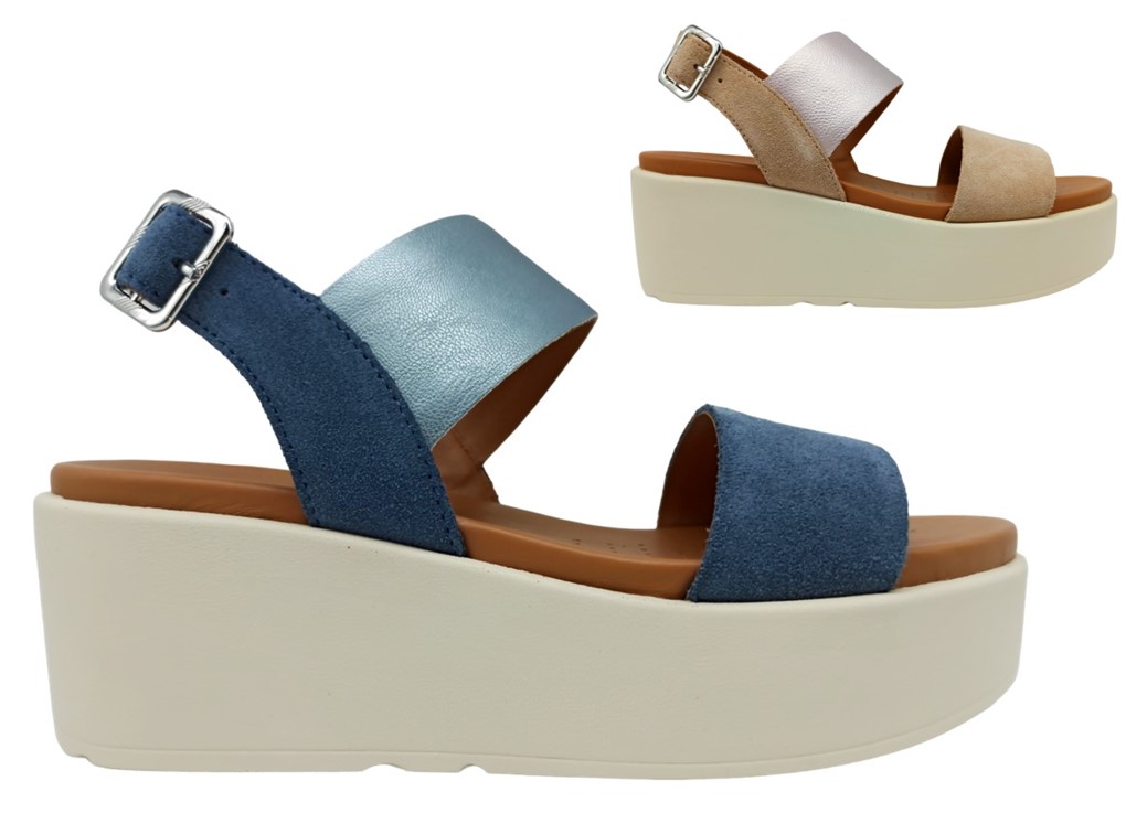 Sandali da donna platform Geox D45M1A scarpe con zeppa media alla moda pelle