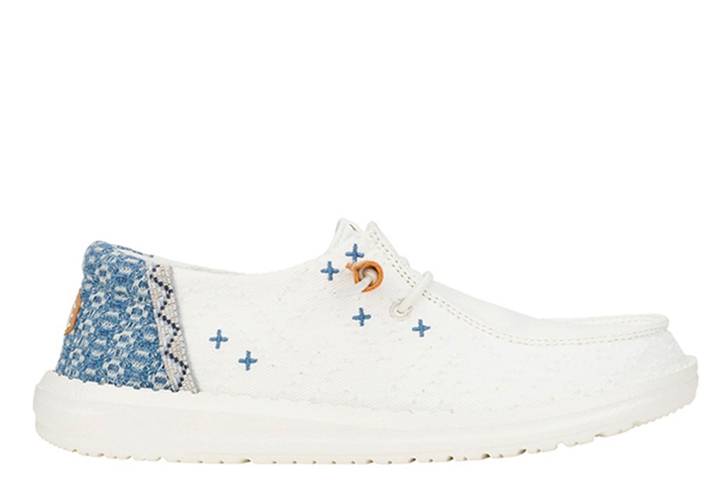 Scarpe donna Hey Dude Wendy crafted boho 41891 mocassini casual slip on bianco